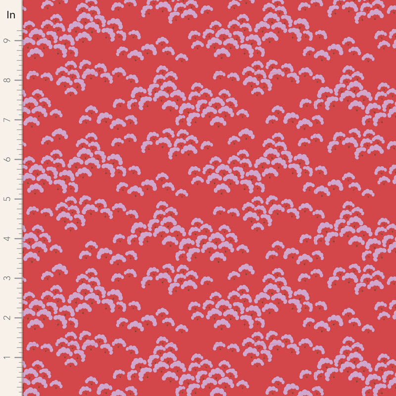 Tilda Bloomsville fabrics by the Fat quarter - cotton quilting fabric. Tomato/Plum