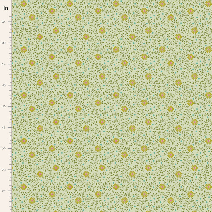 Tilda Sanctuary floral fabrics fat quarter bundle of 5 cotton fabrics - blue, green, maroon, ochre.