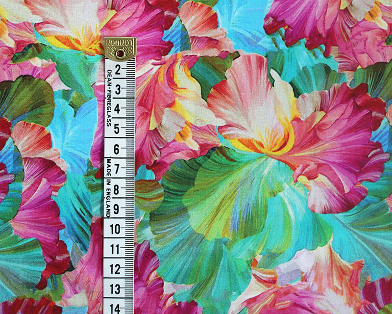 Little Johnny Floral Viscose Challis Floral dressmaking fabric. Per 1/2m