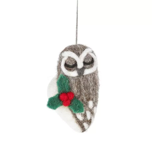 Fair Trade Handcrafted/ Handmade needle felted christmas decoration/ keyring