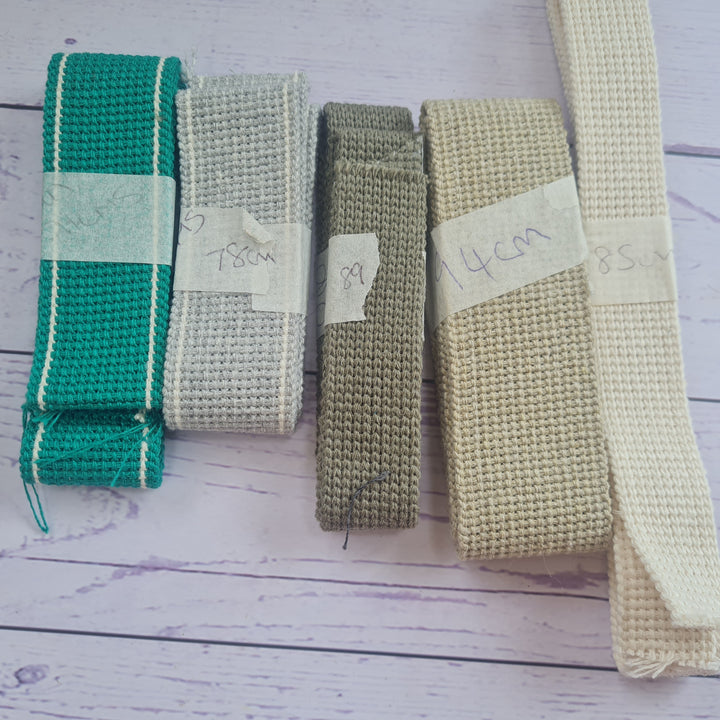 Bulk bag strapping/ webbing scraps: 6-7 x <1 m pieces, various colours