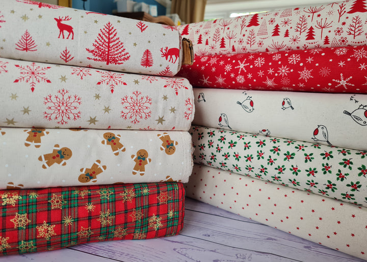 Scandi Christmas fat quarter bundle/ by the half metre quilting / craft cotton Fabrics.