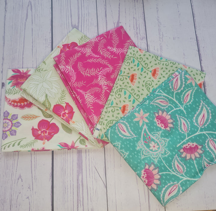 Bohemian Summer – Organic Cotton 5 Fat Quarter Floral Fabric Bundle