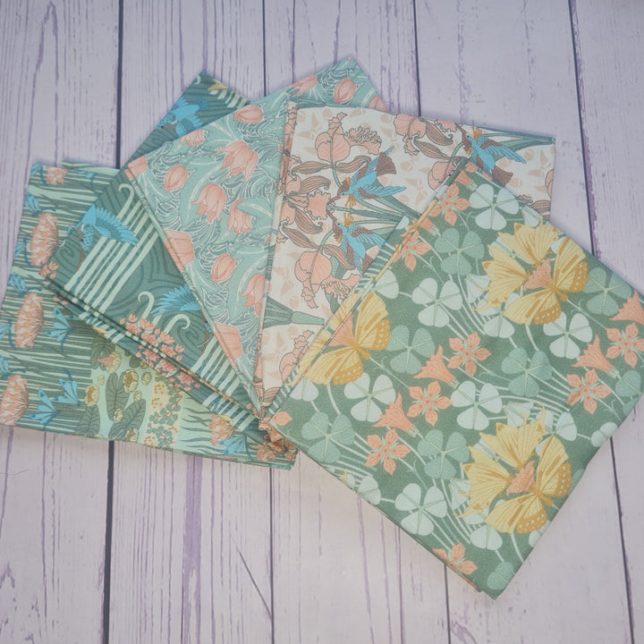 Art Nouveau – V&A Organic Cotton Fat Quarter bundle of 5 fabrics