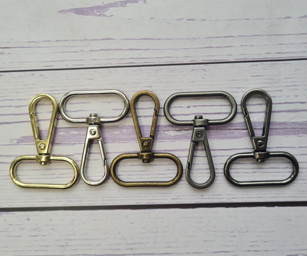 2 x metal snap hooks fastener swivel clips for bag making. 13/25/32/38 mm.