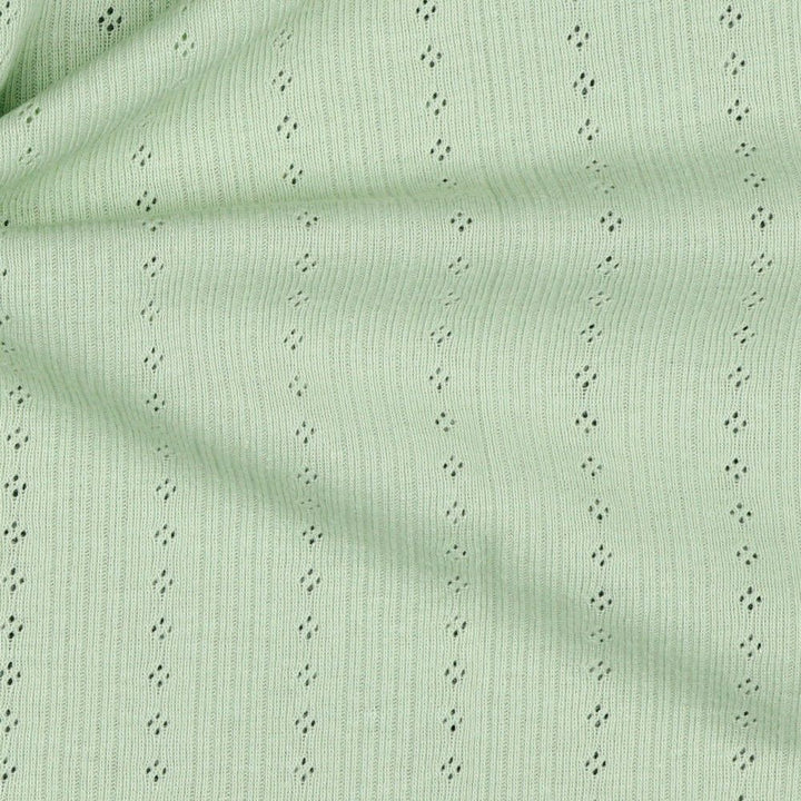 Fine 100% cotton jersey knit with Diamond openwork/ Pointelle fabric x 1/2 m