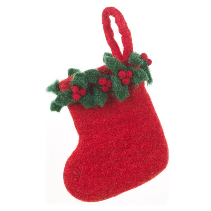 Fair Trade Handcrafted/ Handmade needle felted christmas decoration/ keyring