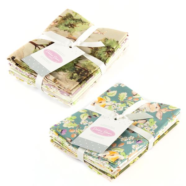 A Country Walk by Debbie Shore Fat quarter bundle of 5 Organic fabrics.