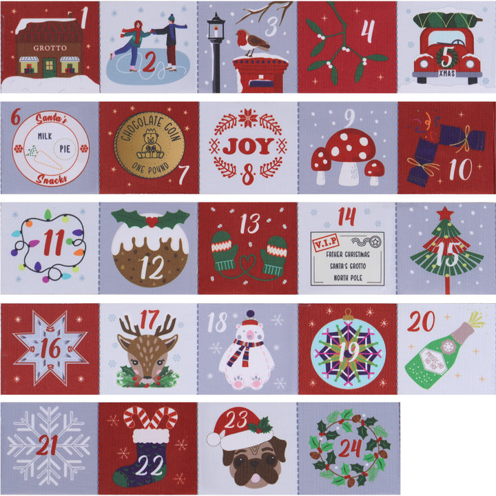 Make-Your-Own Advent Calendar Kit: Red and Blue - larger design