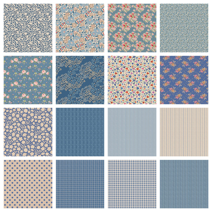 Tilda Creating Memories Fat Quarter bundle: 15 cotton fabrics.