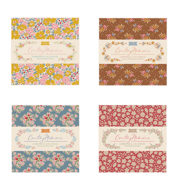 Tilda Creating Memories Charm pack 12.5 x 12.5cm: 40 cotton fabrics