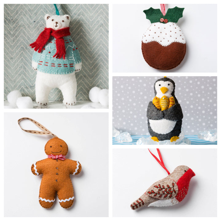 Christmas Felt Craft Kits, Corinne Lapierre, UK. Christmas crafts