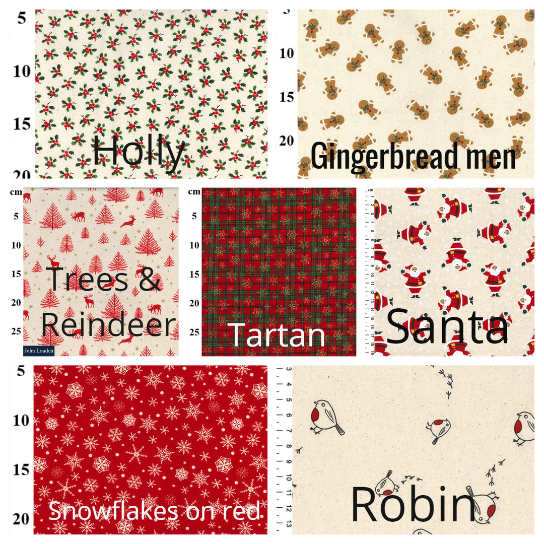 Scandi Christmas fat quarter bundle/ by the half metre quilting / craft cotton Fabrics.