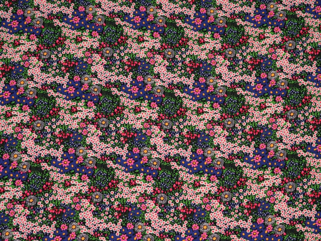 Cilla Vintage Floral Viscose Crêpe Multi. Fabric Godmother dress fabric per 1/2m