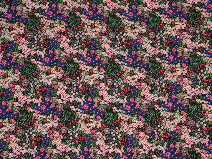 Cilla Vintage Floral Viscose Crêpe Multi. Fabric Godmother dress fabric per 1/2m