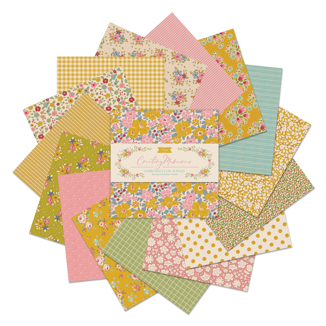 Tilda Creating Memories Charm pack 12.5 x 12.5cm: 40 cotton fabrics