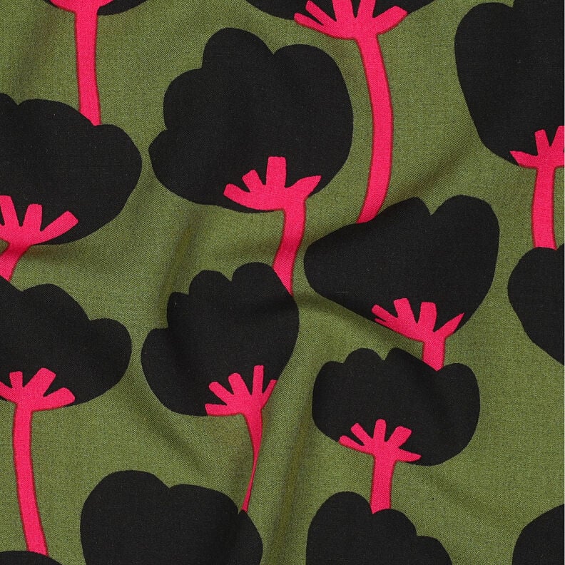 100% Lenzing Ecovero™ Viscose fabric - Rockpool & Poppies by Nerida Hansen. Per 1/2m