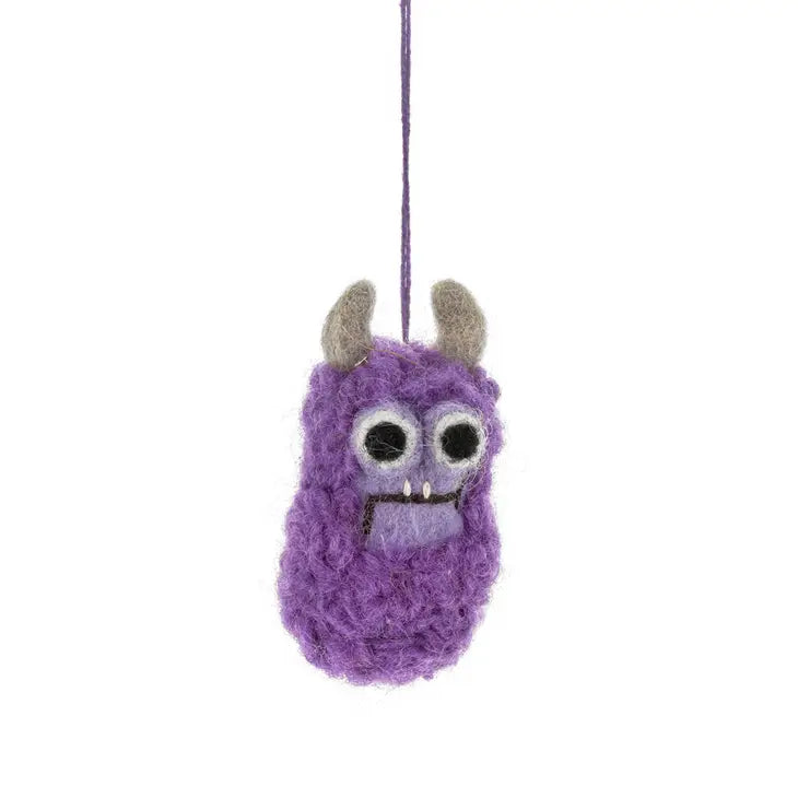 Fair Trade Handcrafted/ Handmade needle felted decoration/ keyring: monsters and cactus