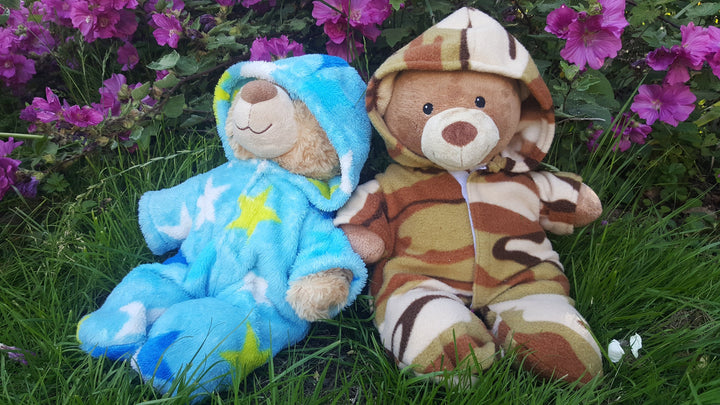 Teddy bear clothes: hooded onesie sewing pattern, with hoodie/jacket hack (instant PDF download)