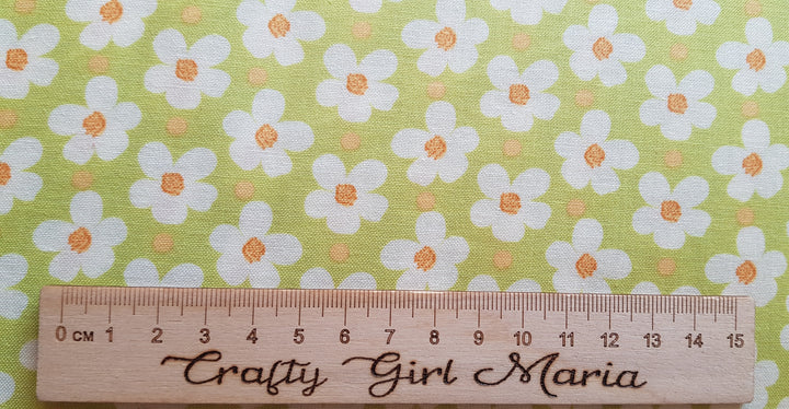 Strawberry Jam cotton fabric. Riley Blake. Pink, green daisy floral, polkadot quilting fabric. Fat quarter bundle or per FQ