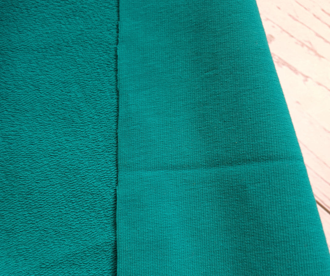 Solid French Terry loopback stretch cotton knit fabric 5% elastane x 1/2m