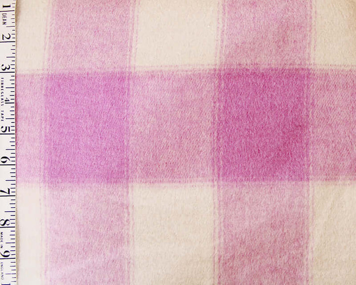 Plaid / Check Tile Wool Mix Woven Brushed fabric by the half metre.