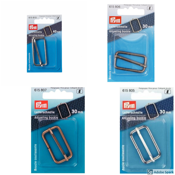 Prym Adjusting Slide Buckle Tri Glide adjuster (for bag straps, bag making) 25 /30 /40 mm