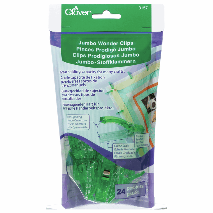 Jumbo Wonder Clips Assortment by Clover (Pack of 10) for sewing, overlocking and crafting.