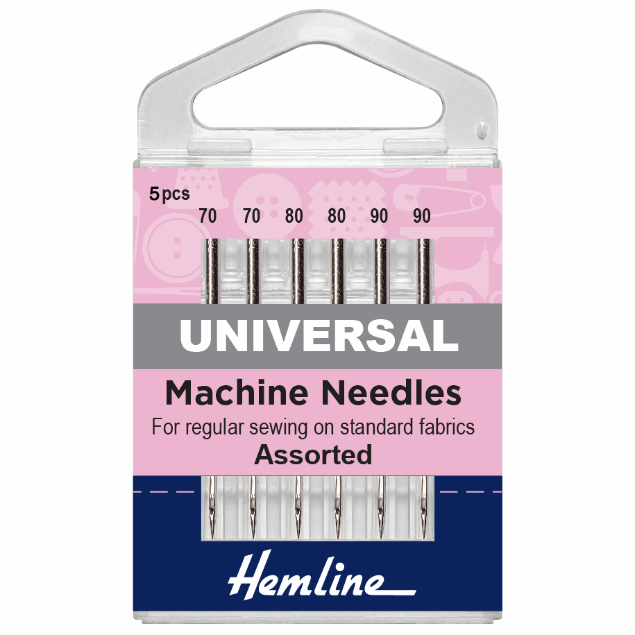 Hemline sewing machine needles x 5/6/10. Ballpoint, Stretch, Universal, Jeans, Quilt.