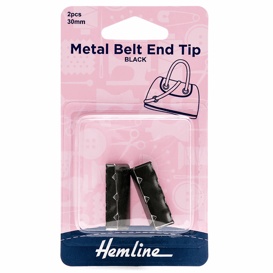 Hemline Metal belt end tips end caps (belt, bag straps, bag making) 30mm/20 mm. 2 pk