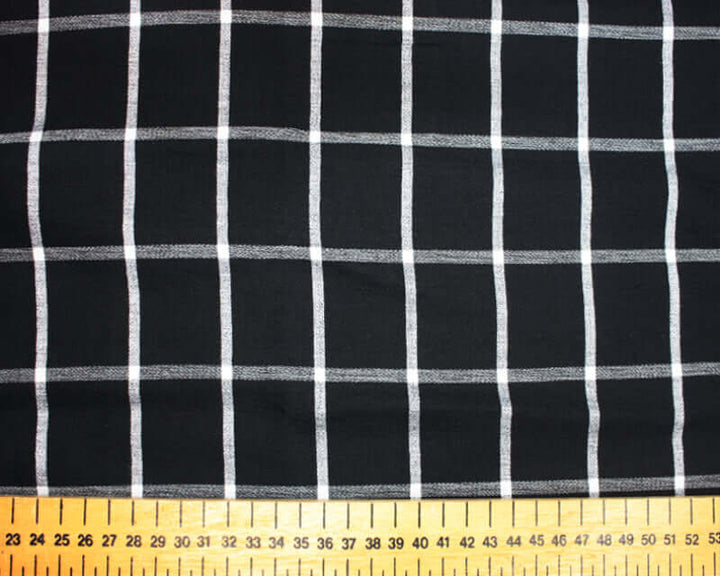 Viscose Check Crepe Summer dressmaking fabric. 85 cm end of roll