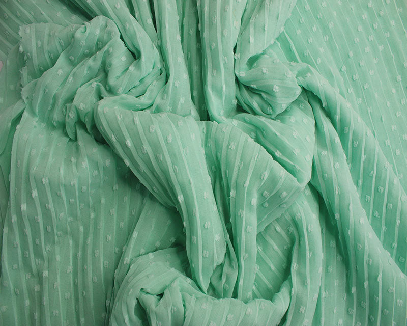 Pleated dobby chiffon dress fabric by the half metre.