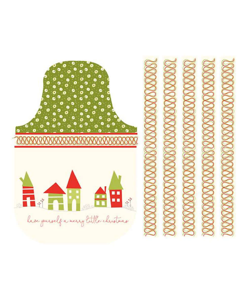 Merry Little Christmas Apron Fabric Panel from Riley Blake. Make your own festive cotton apron.