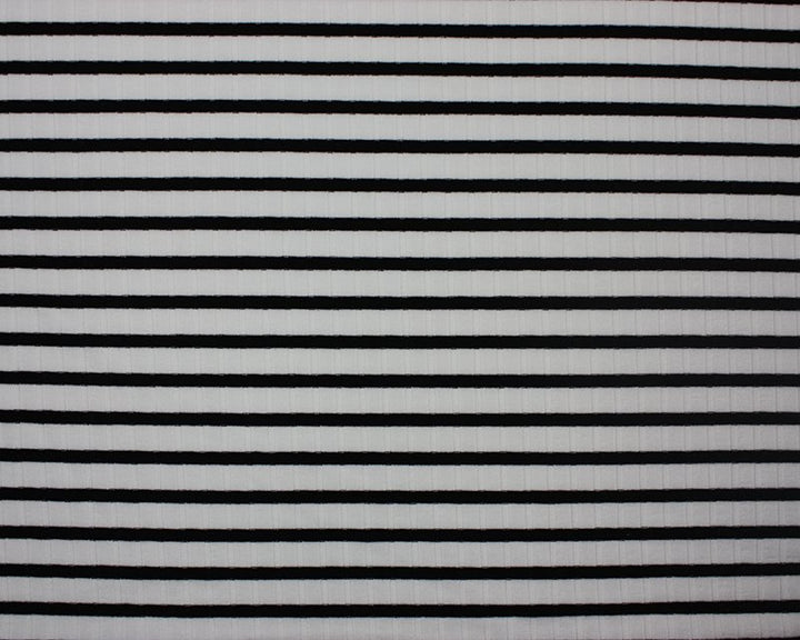 Wide Stripe black/red and white ribbed jersey knit dress T-shirt fabric.