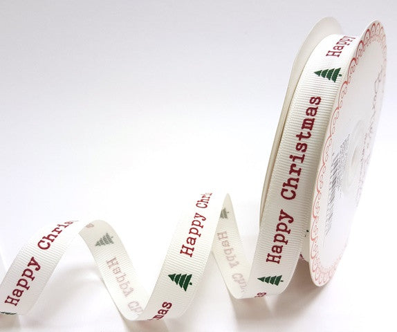 Christmas ribbon by Bertie's Bows. 9-16mm wide 3m/5 m/20 m/25 m reel.