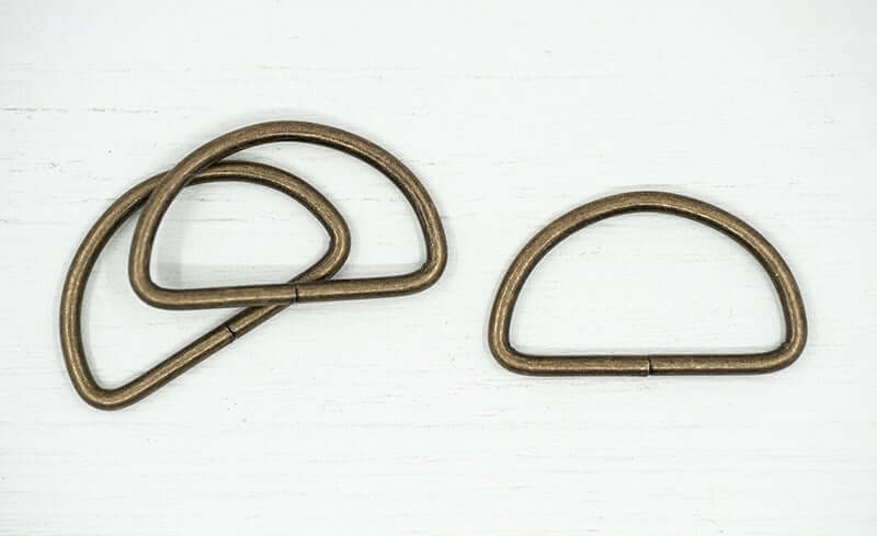 2/4 x Metal D-rings for bag straps, bag making. 19/21/25/32/38/ 50 mm.