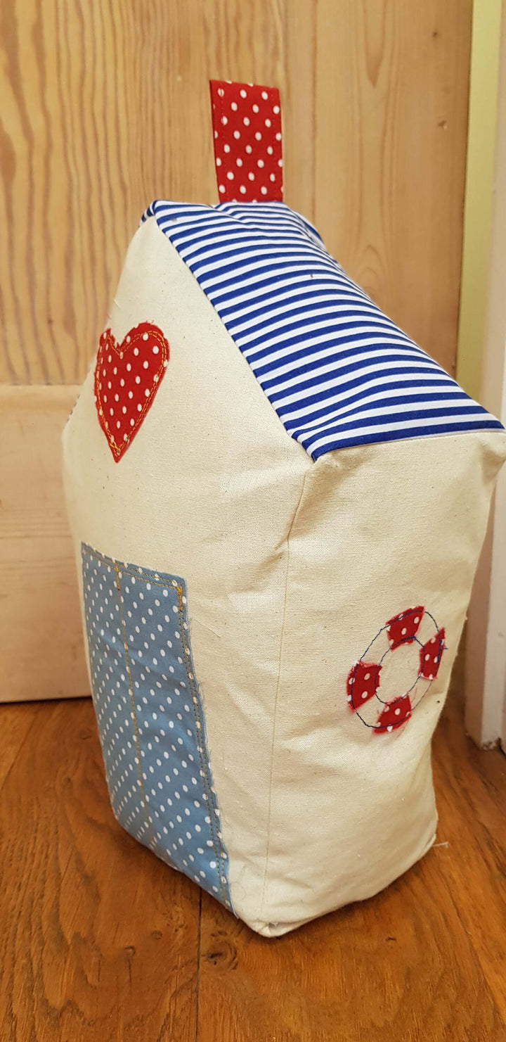 Doorstop Sewing pattern: Fabric Nautical Beach Hut seaside house door stop with handle PDF