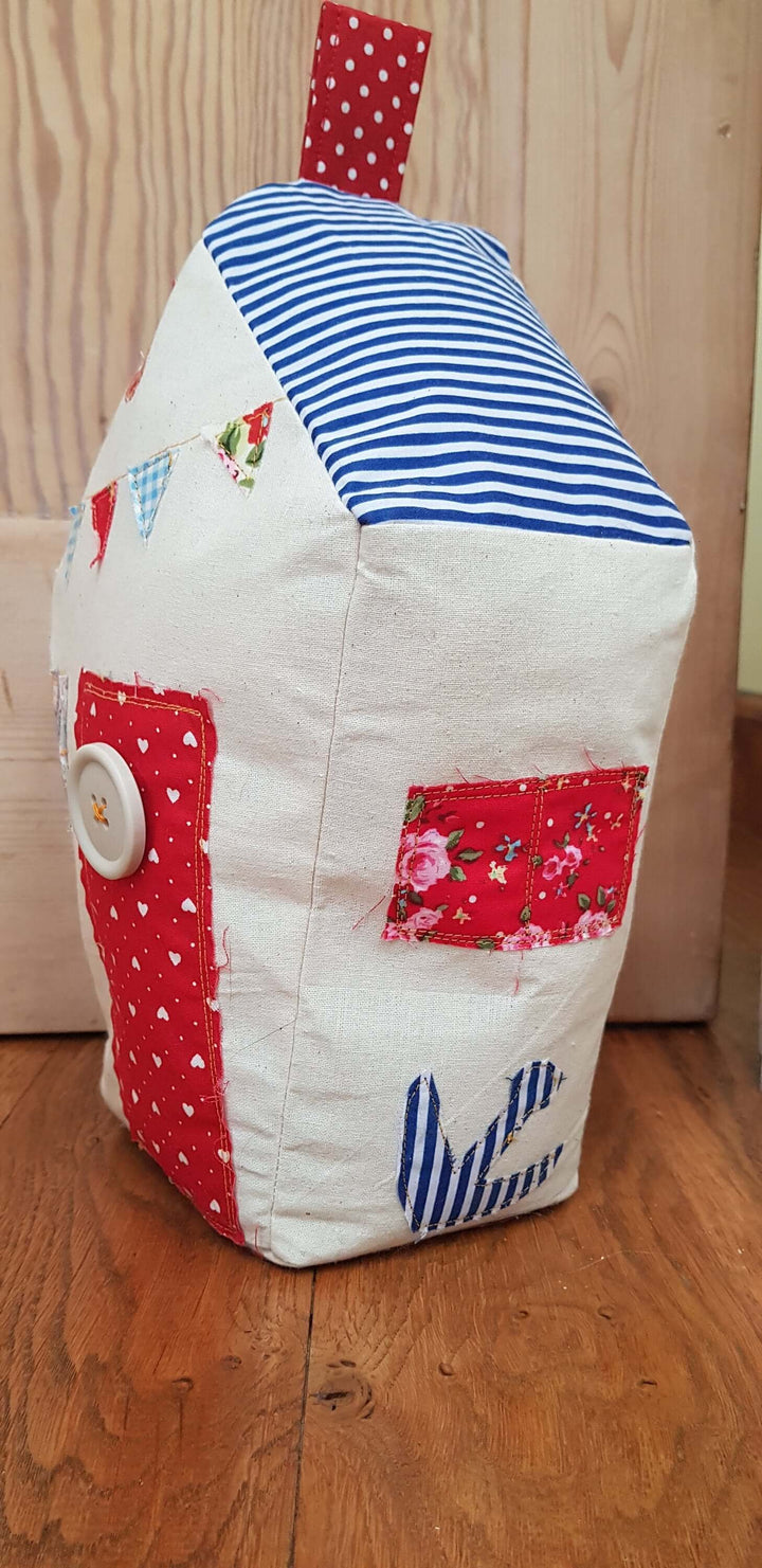 Doorstop Sewing pattern: Fabric Nautical Beach Hut seaside house door stop with handle PDF