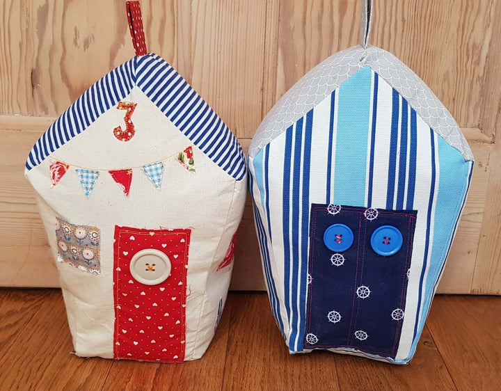 Doorstop Sewing pattern: Fabric Nautical Beach Hut seaside house door stop with handle PDF