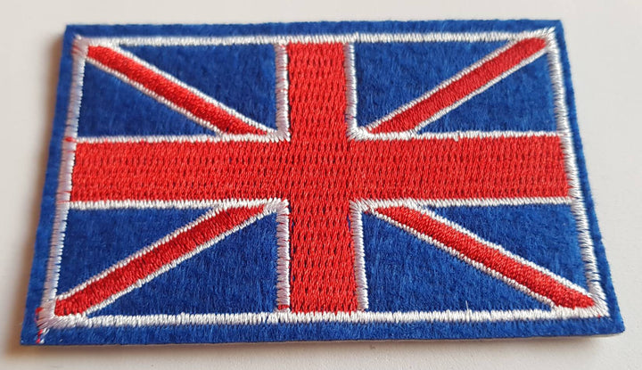 Union Jack/British flag motif iron on or sew on patch. Appliqué patches.