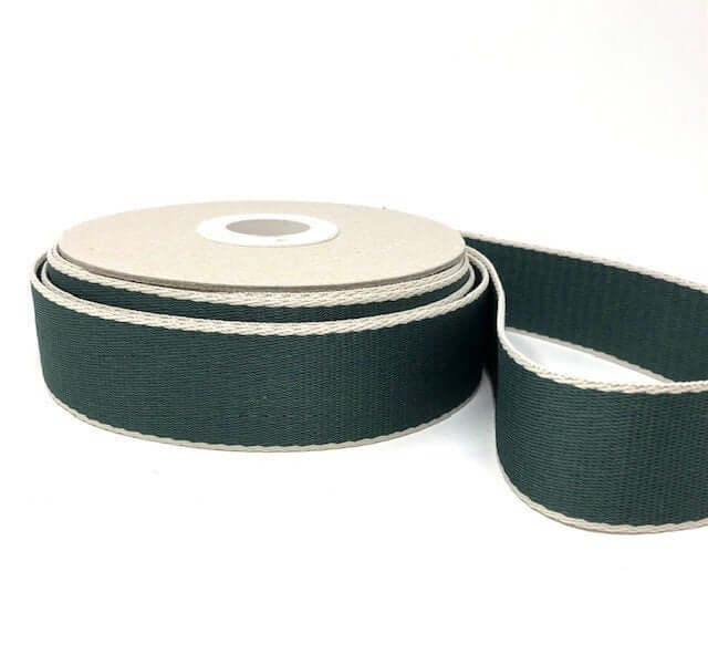 38mm Heavyweight Hi Sheen Webbing: Stripe Polyester Bag strapping. Bertie's Bows. Per metre.