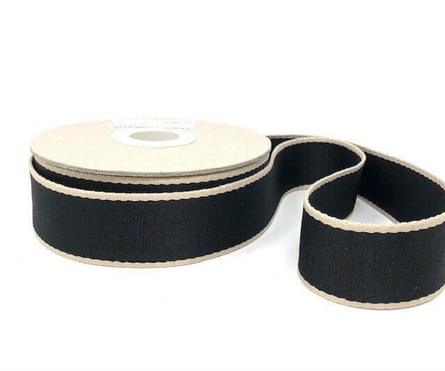 38mm Heavyweight Hi Sheen Webbing: Stripe Polyester Bag strapping. Bertie's Bows. Per metre.