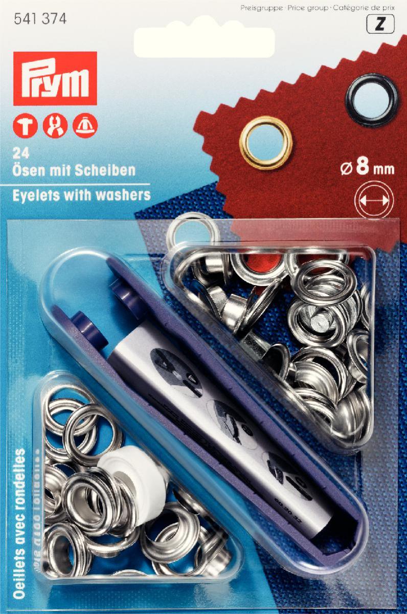 Prym Eyelets With Washers and Tool 4mm, 5 mm, 8mm, 11 mm, 14 mm